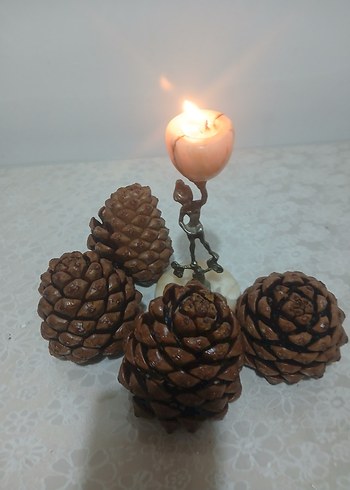 Koyu Kahverengi Kozalak Ev Dekoru - Görsel 11