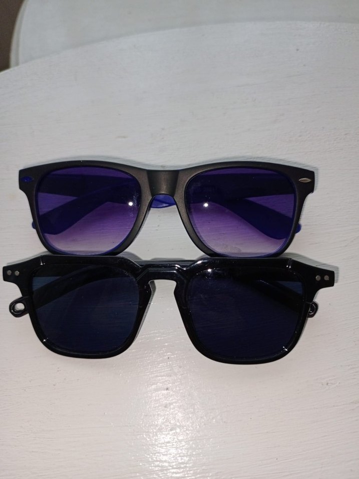 Şeffaf Mor ve Siyah Minimalist Gözlük - Görsel 2