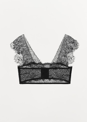 xs Beden siyah Renk ZARA DANLTEL BANDEAU BRALET