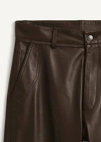 32 Beden kahverengi Renk ZARA SRPLS HAKİKİ DERİ PANTOLON