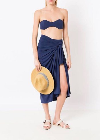 PIU BRAND bağlamalı midi pareo - Görsel 2