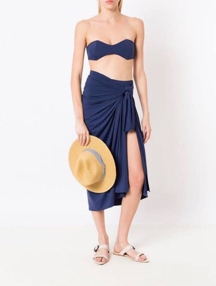 PIU BRAND bağlamalı midi pareo - Görsel 2