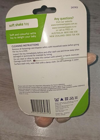 Beden Tommee Tippee Yumuşak Sarsıntı Oyuncak