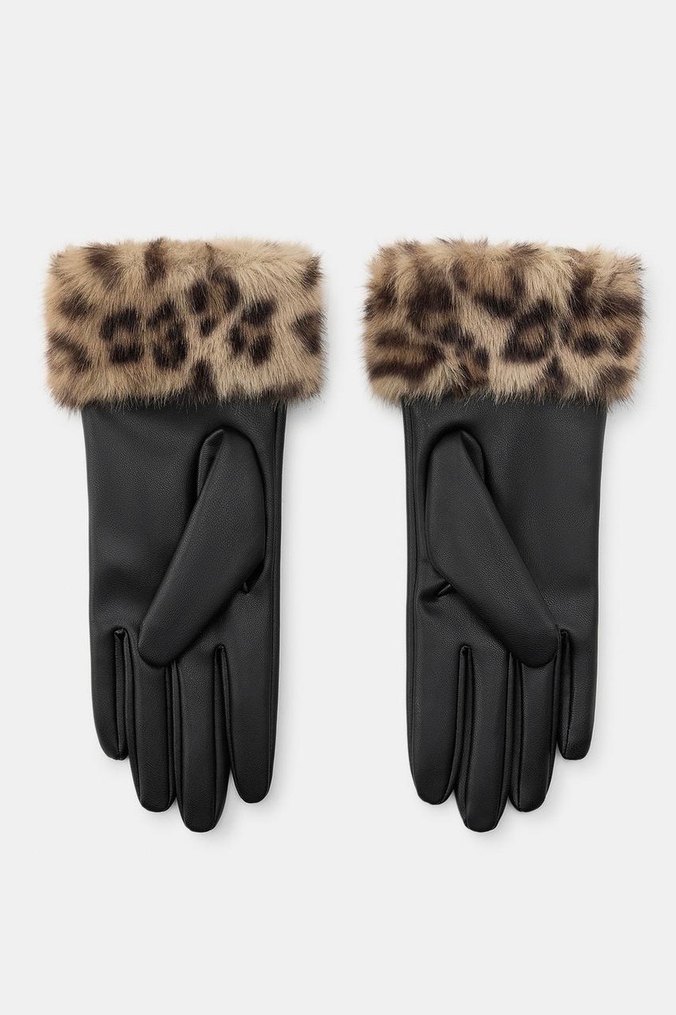 ZARA Leopar Detaylı Eldiven - Görsel 3