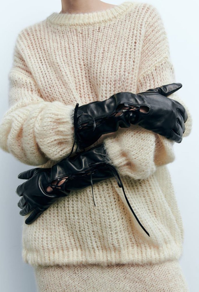 ZARA HAKİKİ DERİ BAĞCIKLI ELDİVEN - Görsel 2