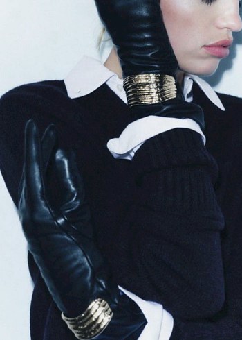 ZARA BİLEZİK DETAYLI HAKİKİ DERİ ELDİVEN - Görsel 3