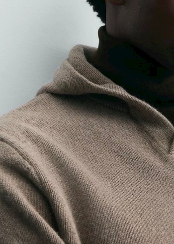 ZARA YÜN KAPÜŞONLU TRİKO KAZAK - Görsel 3