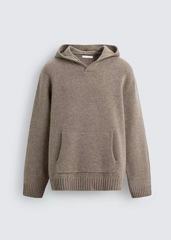 ZARA YÜN KAPÜŞONLU TRİKO KAZAK - Görsel 4