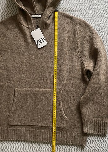 ZARA YÜN KAPÜŞONLU TRİKO KAZAK - Görsel 8