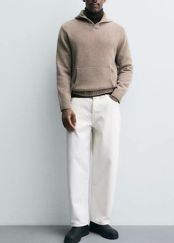 ZARA YÜN KAPÜŞONLU TRİKO KAZAK - Görsel 6