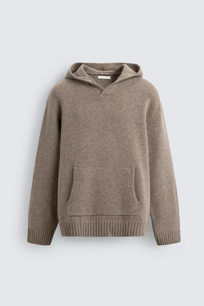 ZARA YÜN KAPÜŞONLU TRİKO KAZAK - Görsel 4
