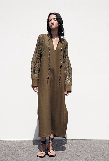 Zara ZARA KETEN TUNİK ELBİSE LIMITED EDITION