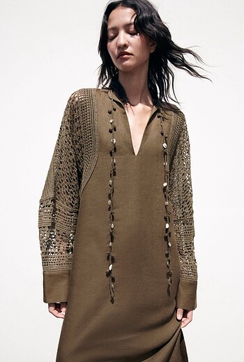 xs Beden ZARA KETEN TUNİK ELBİSE LIMITED EDITION