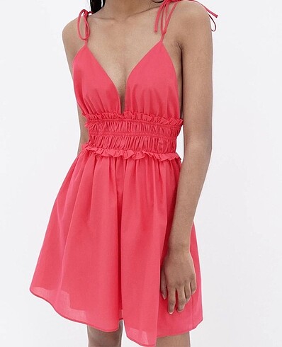 Zara ZARA Büzgülü Mini Elbise