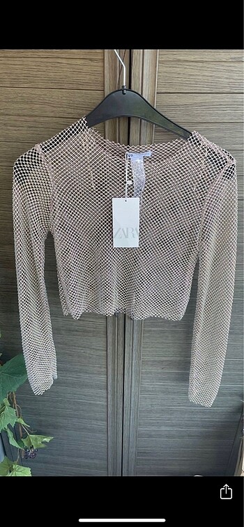 ZARA PARLAK TAŞLI FİLE CROP TOP
