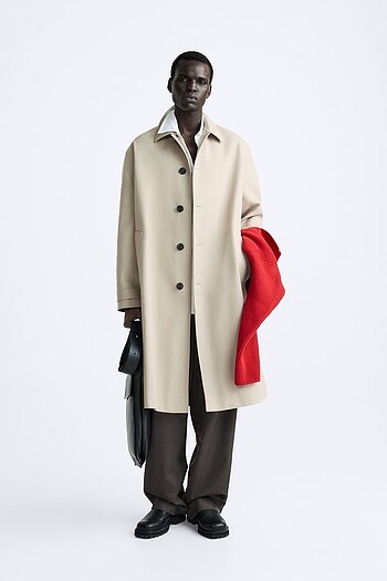 ZARA PAMUKLU OVERSIZE TRENÇKOT