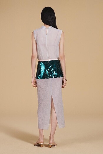 s Beden mavi Renk ZARA İPEK BLUZ LIMITED EDITION