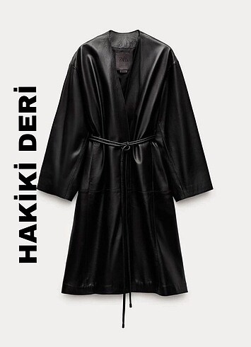 ZARA HAKİKİ GERÇEK DERİ TRENÇKOT