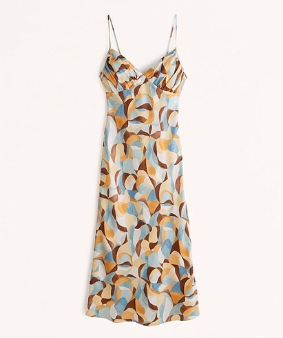 m Beden Abercrombie & Fitch Saten Midi Elbise