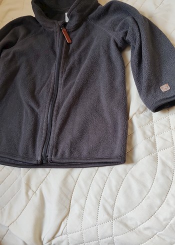 9-12 Ay Beden Erkek çocuk Gri Fermuarlı Polar Sweatshirt