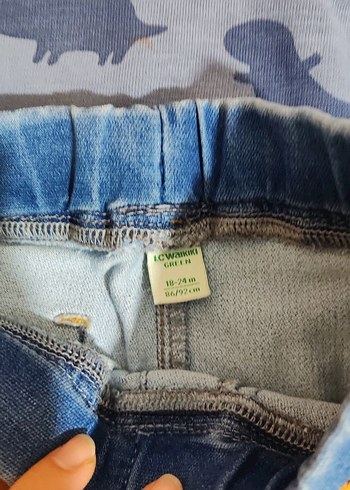 1,5 Yaş Beden mavi Renk Mavi Denim Bebek Erkek Takım