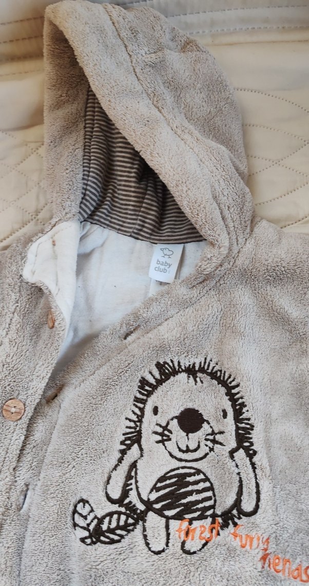 Gri Kapüşonlu Bebek Tulumu - Görsel 3