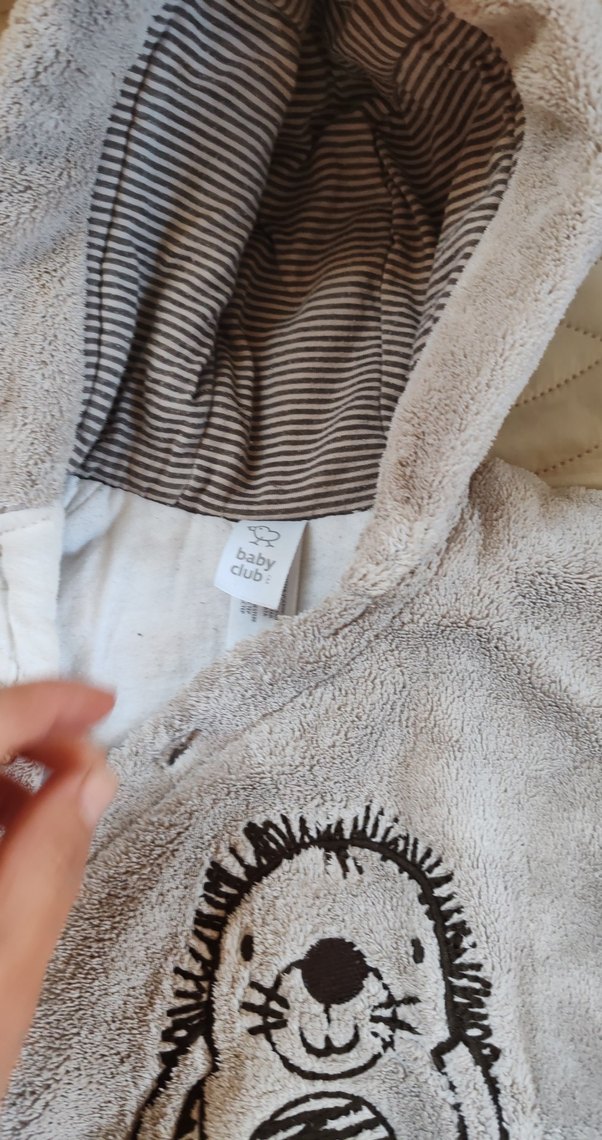 Gri Kapüşonlu Bebek Tulumu - Görsel 4