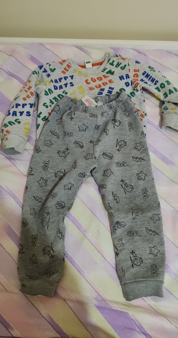 Gri Baskılı Erkek Çocuk Eşofman Takımı - Görsel 3