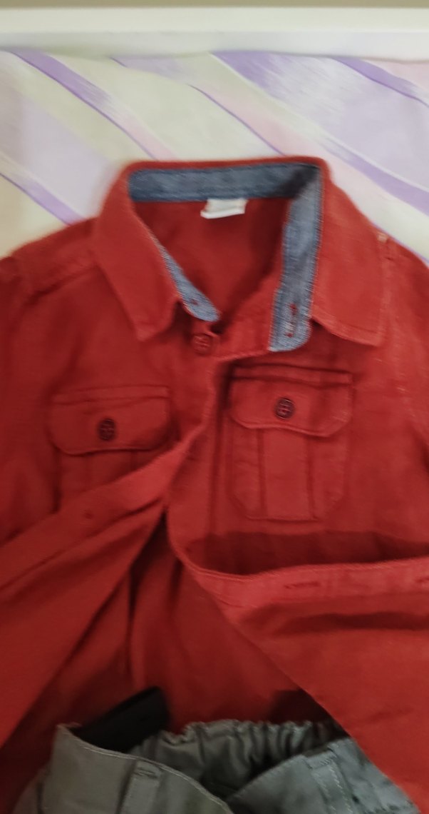 Gri Pantolon ve Kırmızı Uzun Kollu Bebek Takım - Görsel 4