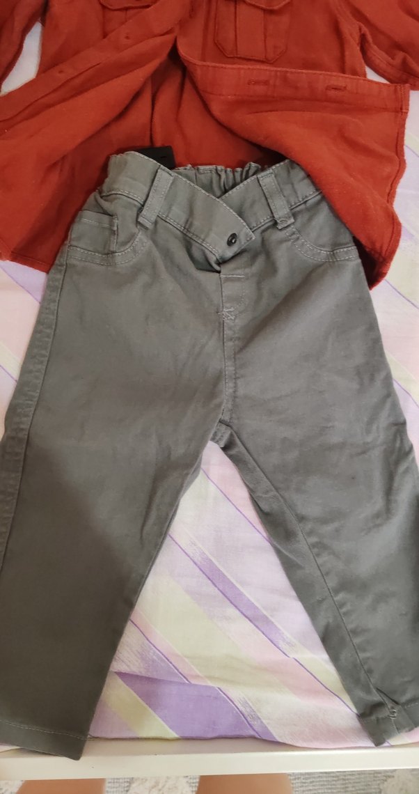 Gri Pantolon ve Kırmızı Uzun Kollu Bebek Takım - Görsel 3