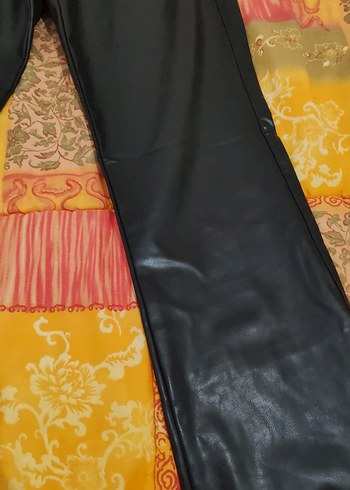 İspanyol paça deri Pantolon - Görsel 4