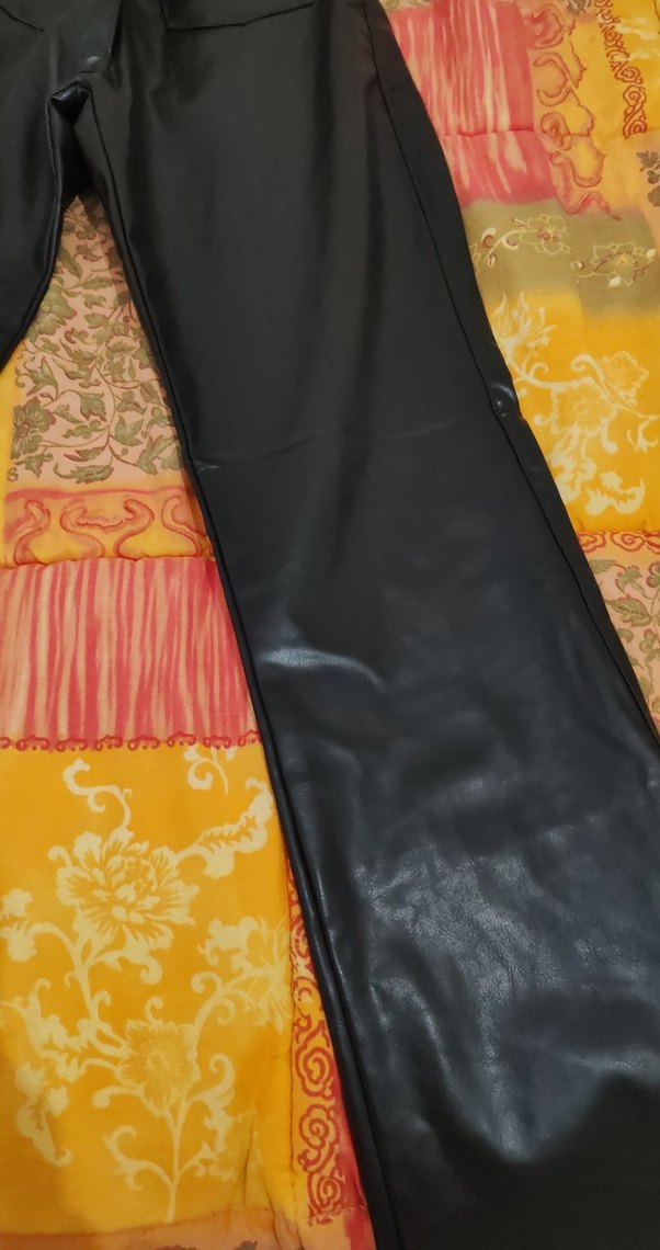 İspanyol paça deri Pantolon - Görsel 4