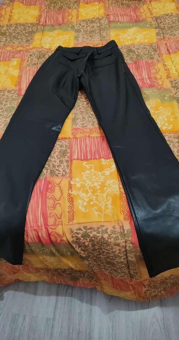 İspanyol paça deri Pantolon - Görsel 2