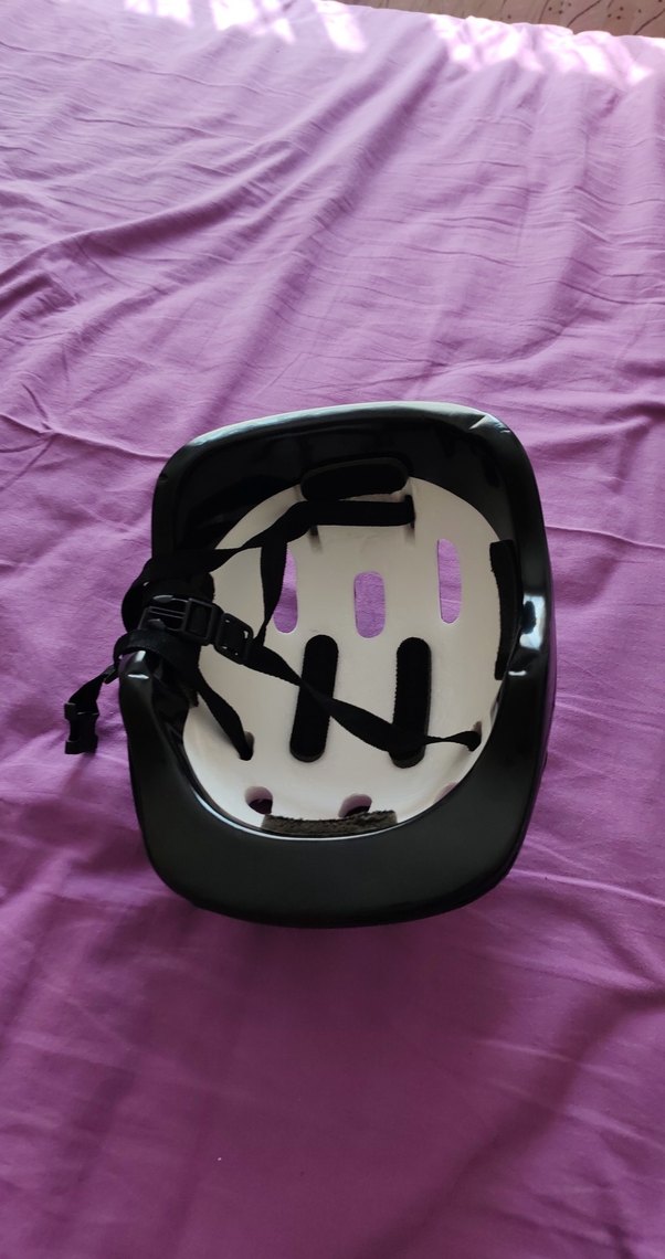 Mavi Baskılı Biker Kask Velcro Özellikli - Görsel 2