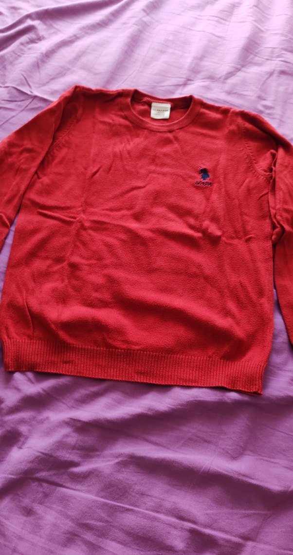 Koyu Kırmızı Erkek Çocuk Triko Kazak - Görsel 4