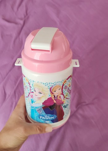 Frozen Temalı Pembe Çocuk Termosu