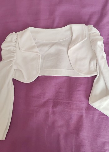 Kız Çocuk Beyaz Drapeli Bolero - Görsel 2