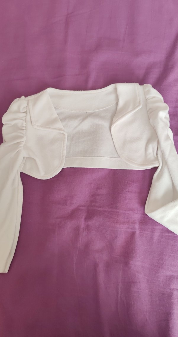 Kız Çocuk Beyaz Drapeli Bolero - Görsel 2