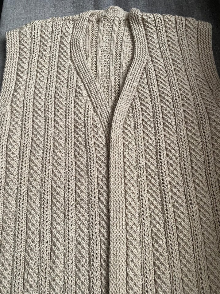 Bej Örgü Kadın yelek - Görsel 2