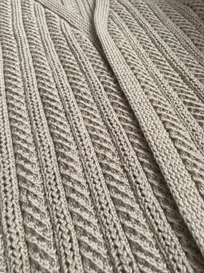 Bej Örgü Kadın yelek - Görsel 4