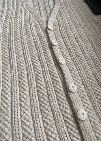 V Yaka Örgü Kadın Yelek - Görsel 2