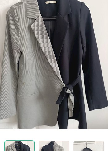 Zara Sikligin İki Yuzu Cizgili Duz Blazer