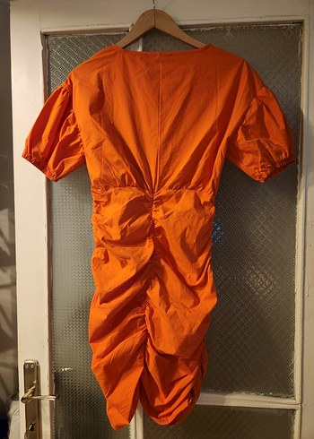 Turuncu Drapeli Midi Elbise xs-s - Görsel 2