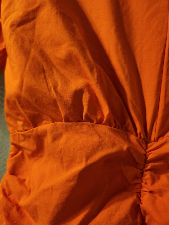 Turuncu Drapeli Midi Elbise xs-s - Görsel 3