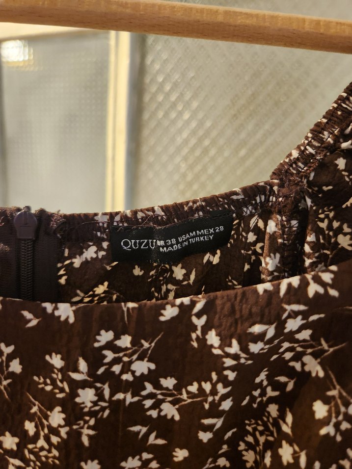 Kahverengi Midi Elbise - Görsel 4