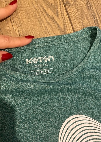 Koton Baskılı Yeşil pamuklu tişört
