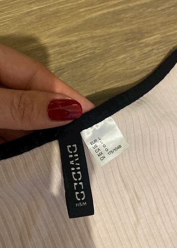 l Beden Pudra pembe Uzun Kollu Fitted Kadın Tişört