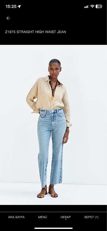 Zara straight high waist jean