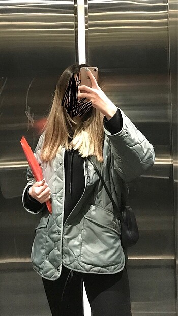 m Beden haki Renk Pull and bear kapitone ceket