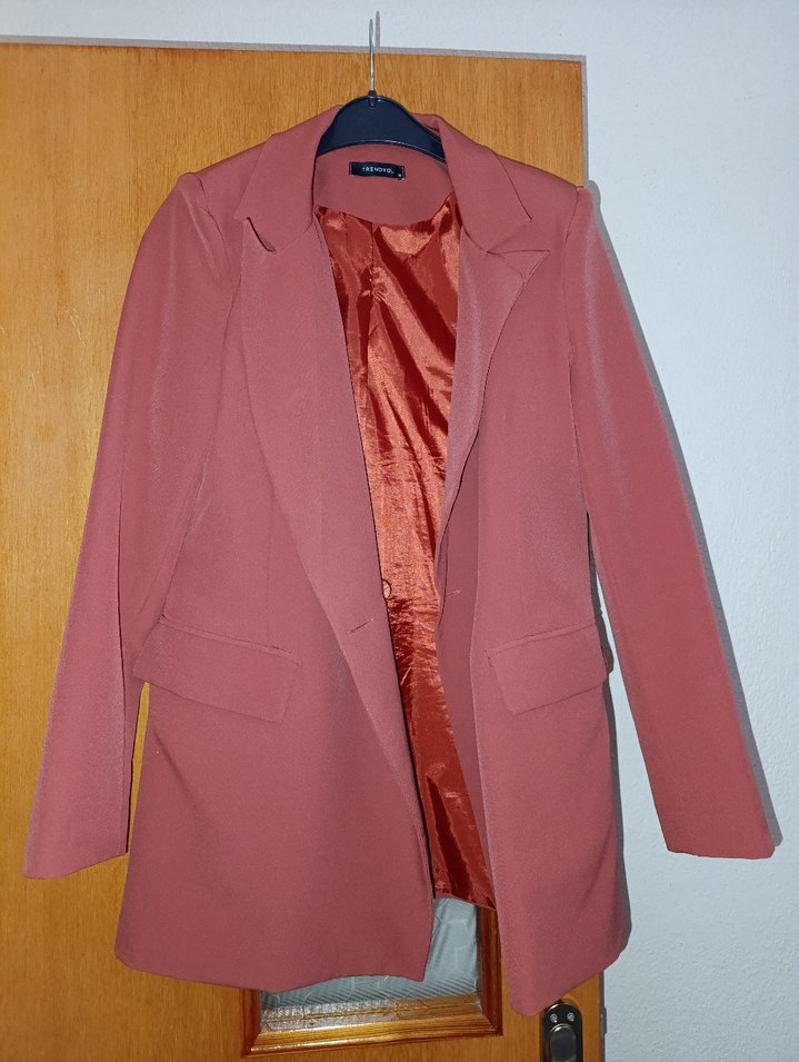 Pembe Düğmeli Kadın Blazer Ceket - Görsel 2